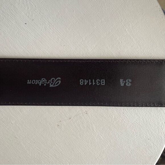 Brighton Patchwork Brown Leather Belt Women\'s Size 34 B31148 Round Buckle NWT!